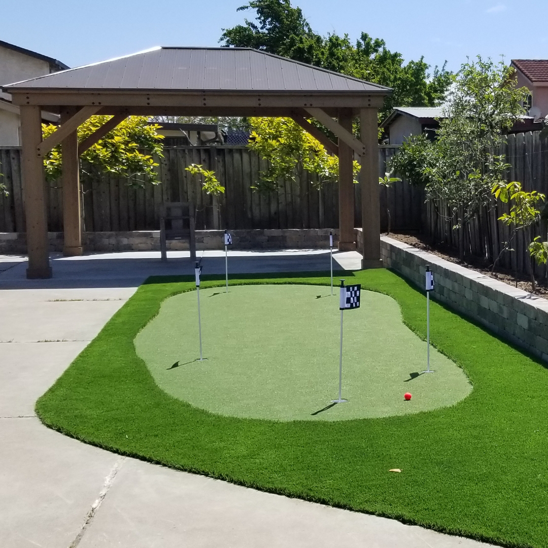 Backyard Mini Golf Course by Pavilion