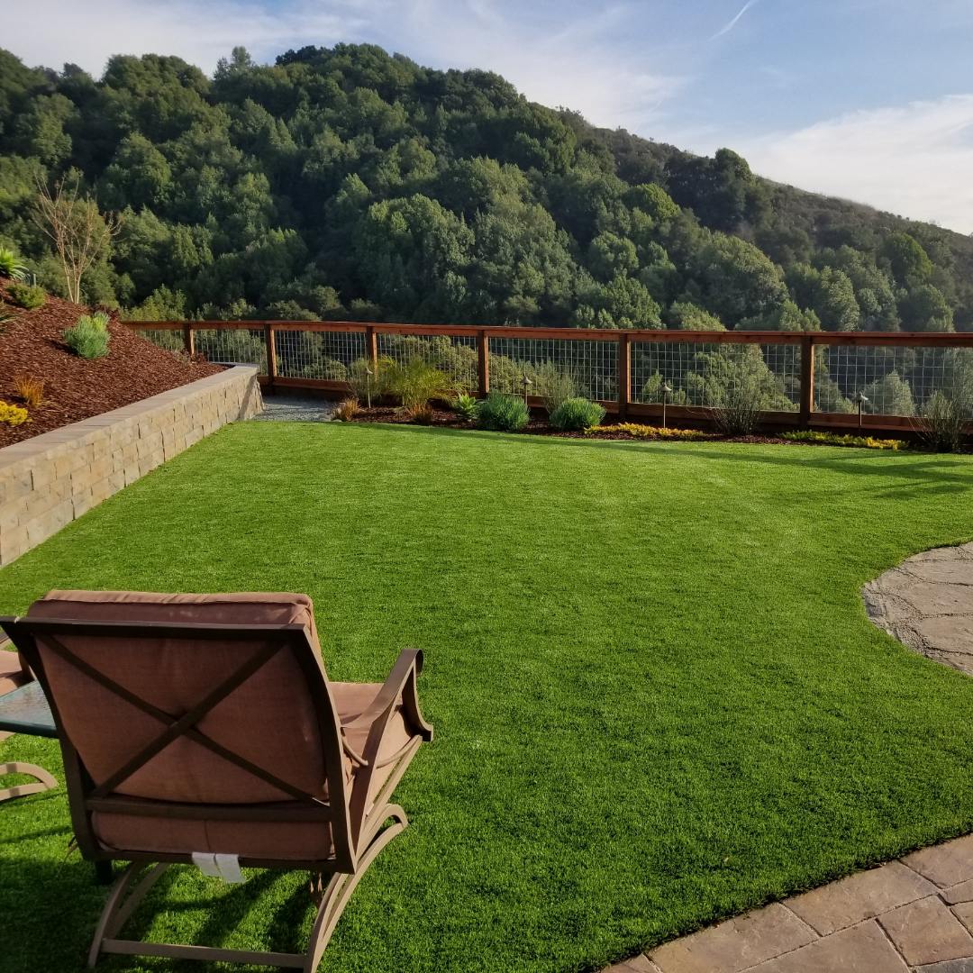 Artificial Grass with Garden and Fence