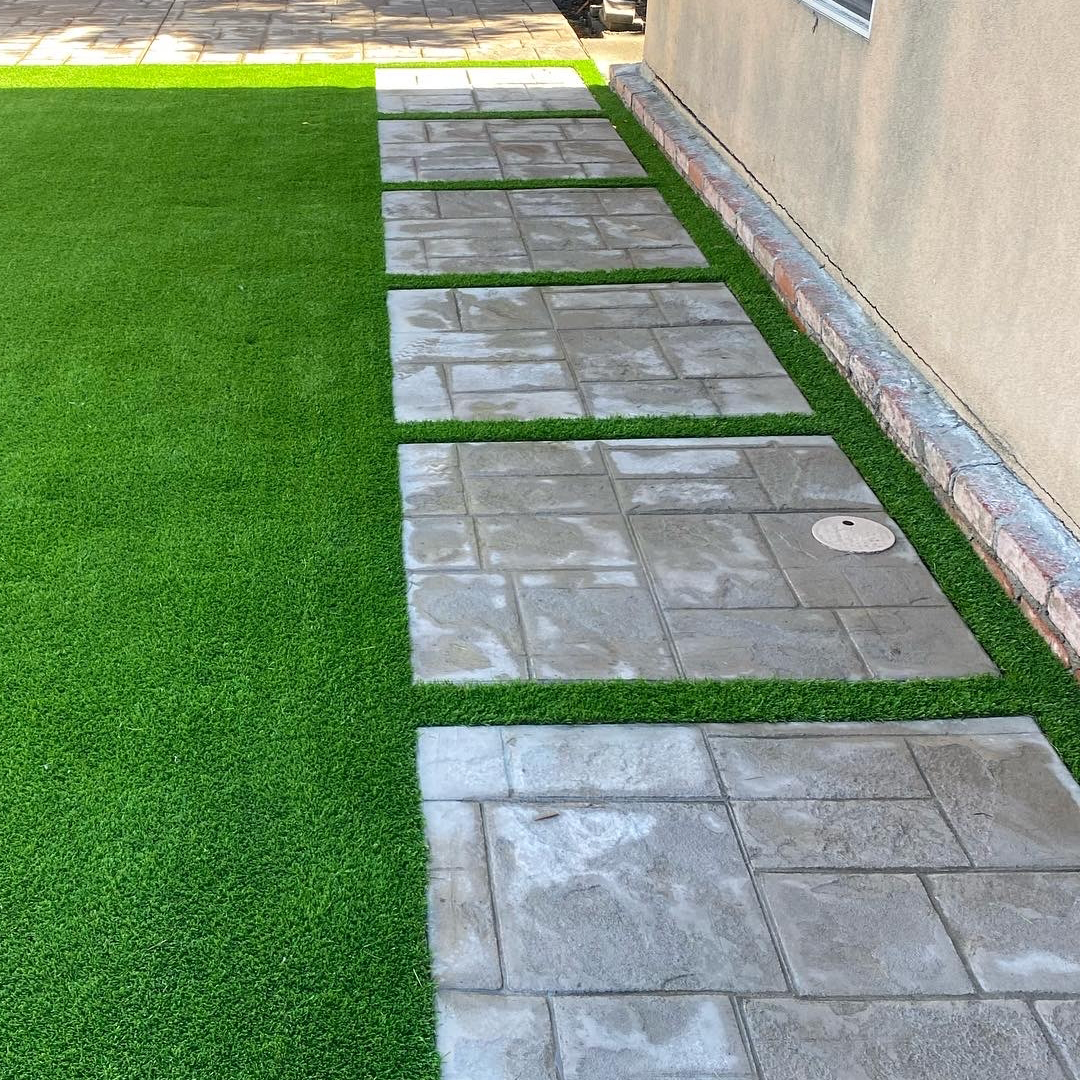 Concrete Pavers with Artificial Grass