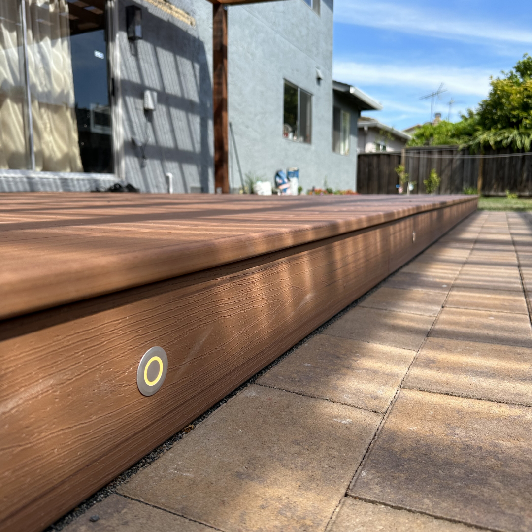 Wooden Deck with Lights